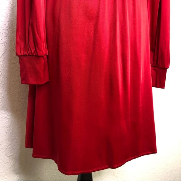 BCBGMaxazria red scoop neck long sleeve empire waist dress size Small NWT - Picture 13 of 13